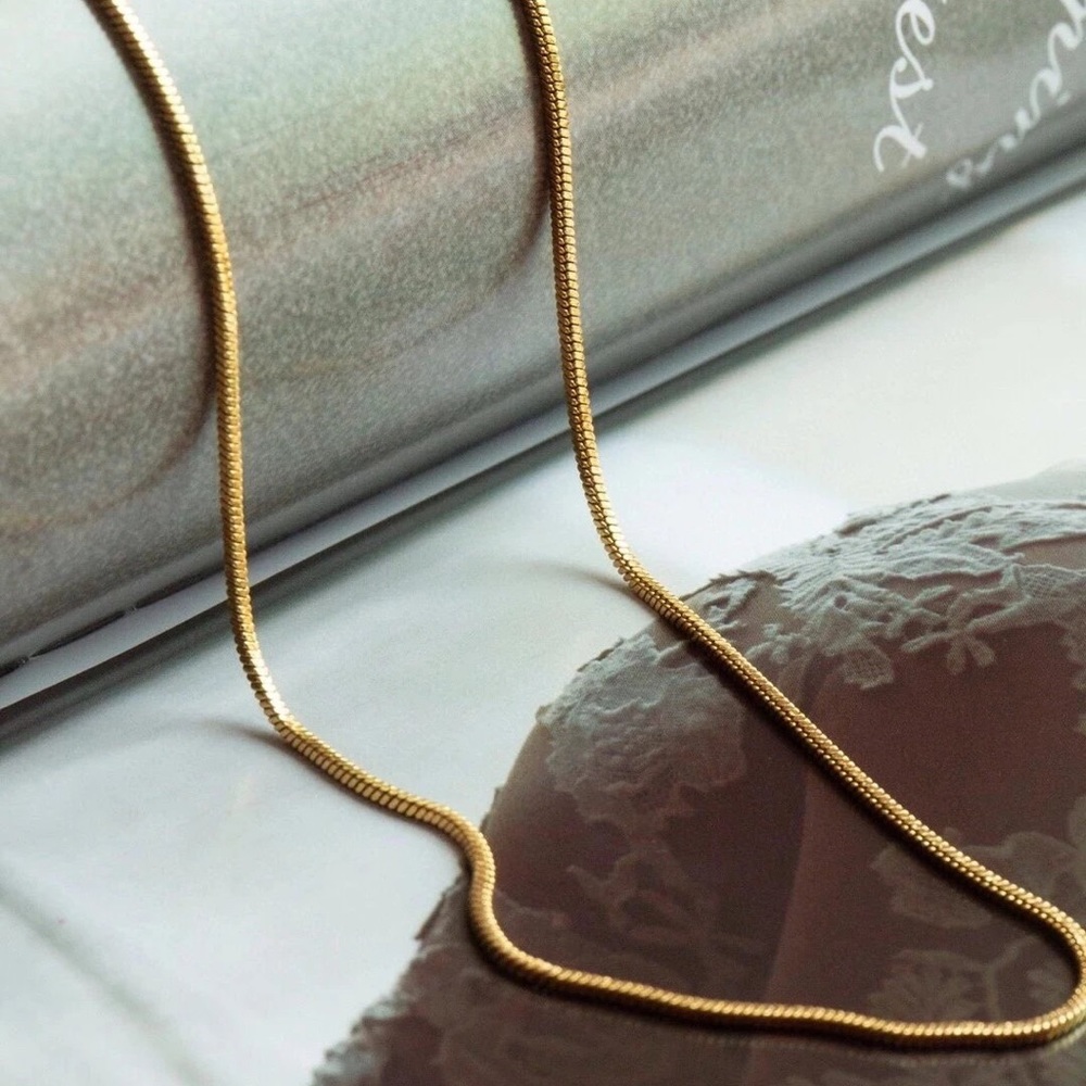 Golden snake chain necklace
